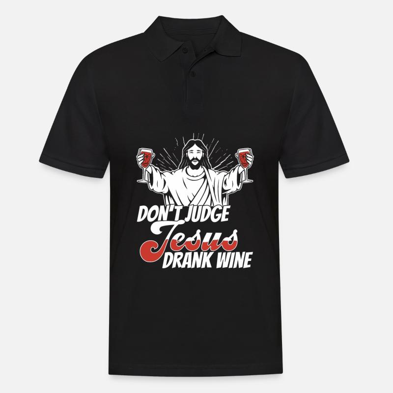 Wein Winzer Jesus - Männer Poloshirt - Schwarz