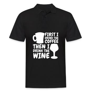 Kaffee Cafe Kaffeewein - Männer Poloshirt - Schwarz - Vorne - Kai (181cm)