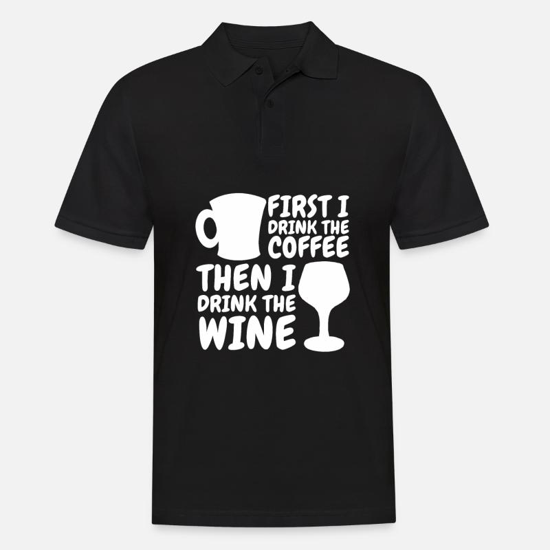 Kaffee Cafe Kaffeewein - Männer Poloshirt - Schwarz