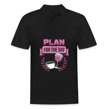 Coffee Cafe Coffee Wine Plan For The Day - Men's Polo Shirt - black - Front - Kai (181cm)