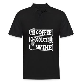 Café Café Café Vin - Polo Homme - noir - Devant - Kai (181cm)