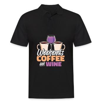 Kaffee Cafe Wochenende Kaffeewein - Männer Poloshirt - Schwarz - Vorne - Kai (181cm)