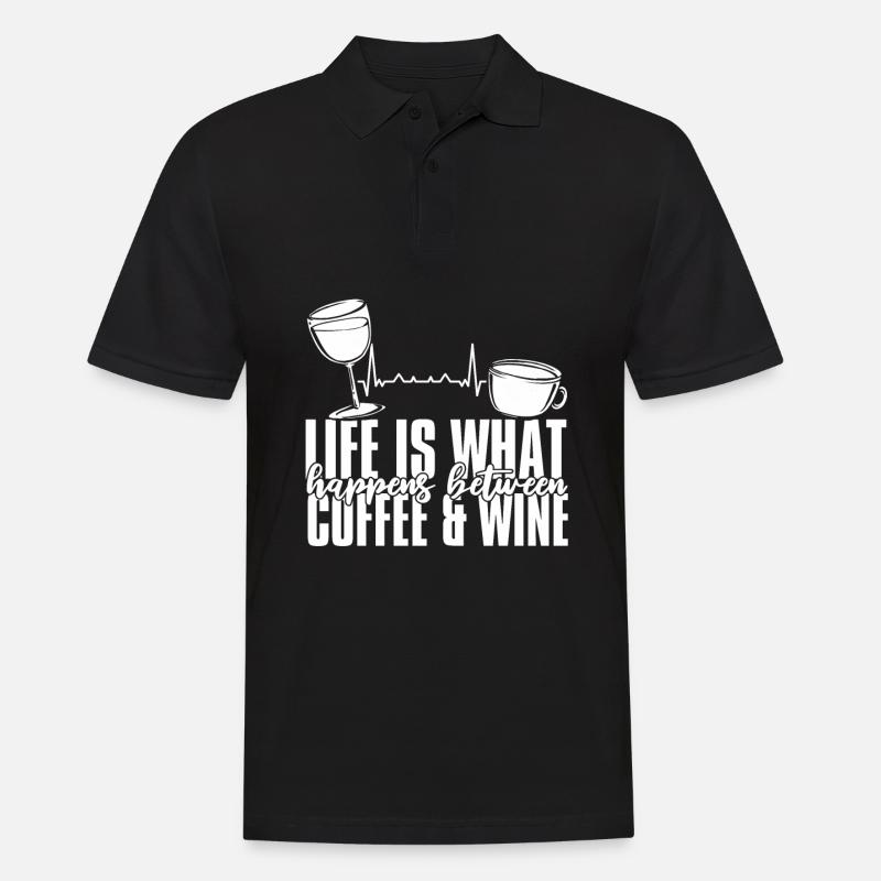 Kaffee Cafe Kaffeewein - Männer Poloshirt - Schwarz