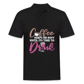 Café Café Café Vin - Polo Homme - noir - Devant - Kai (181cm)