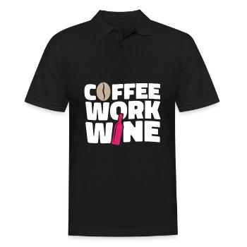 Kaffee Cafe Lustig Kaffeewein Coffee Work Wine - Men's Polo Shirt - black - Front - Kai (181cm)