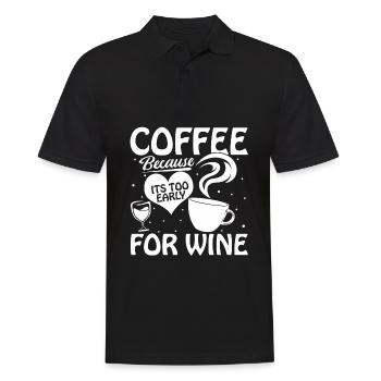 Kaffee Cafe Wein Kaffeewein - Männer Poloshirt - Schwarz - Vorne - Kai (181cm)
