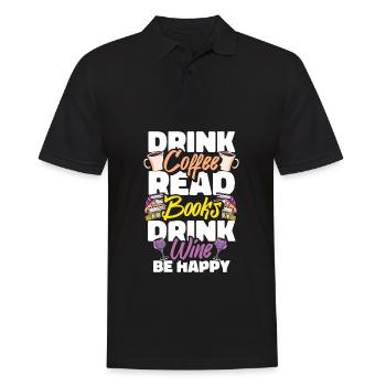 Café Café Café Vin - Polo Homme - noir - Devant - Kai (181cm)