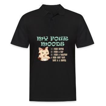 Café Café Chat - Polo Homme - noir - Devant - Kai (181cm)