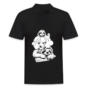 Paresseux Drôle - Polo Homme - noir - Devant - Kai (181cm)