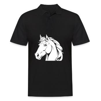 Tête équestre de cheval - Polo Homme - noir - Devant - Kai (181cm)