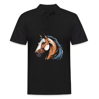 Tête équestre de cheval - Polo Homme - noir - Devant - Kai (181cm)