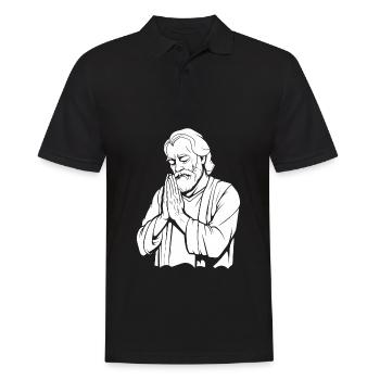 Christ Christentum Beten - Männer Poloshirt - Schwarz - Vorne - Kai (181cm)