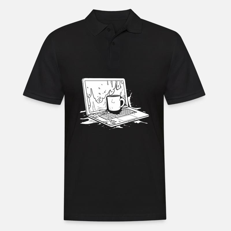 Entwickler Coder Programmierer Kaffee - Männer Poloshirt - Schwarz