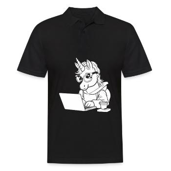 Entwickler Coder Programmierer Kaffee - Männer Poloshirt - Schwarz - Vorne - Kai (181cm)