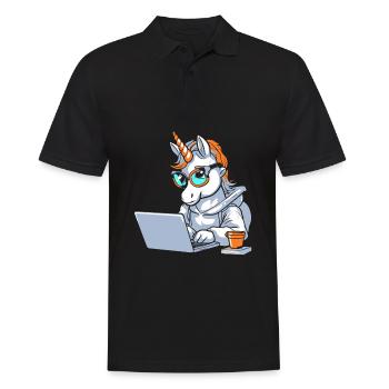 Entwickler Coder Programmierer Kaffee - Männer Poloshirt - Schwarz - Vorne - Kai (181cm)