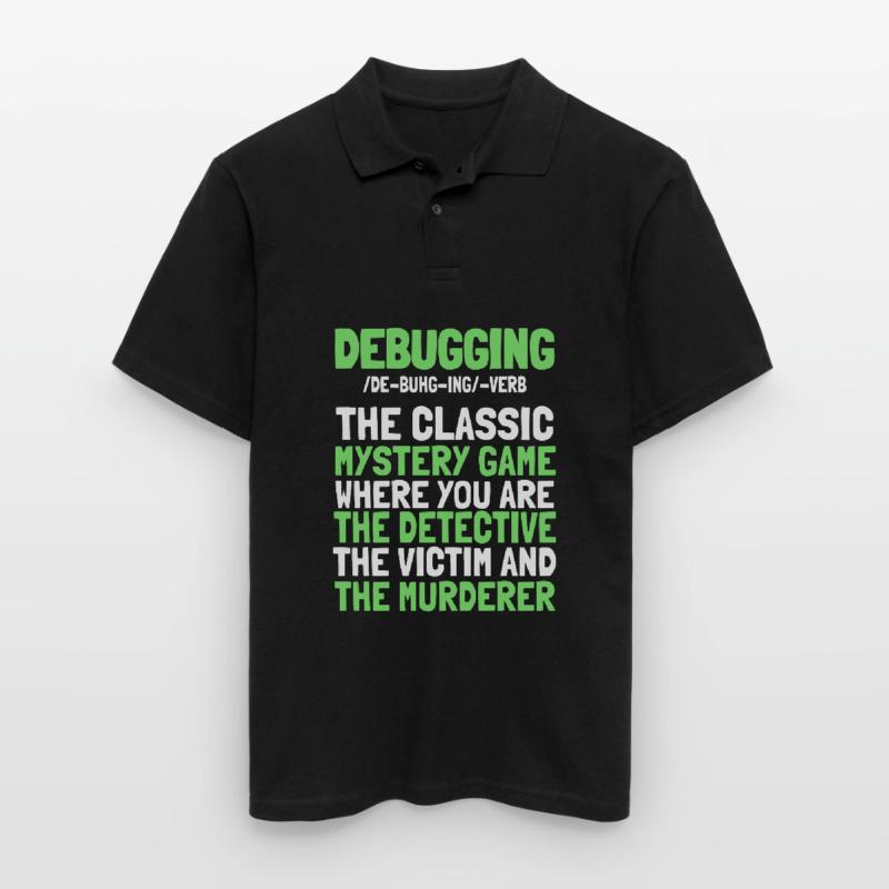 Developer, Coder, Programmer, Funny, Debugging Men's Polo Shirt