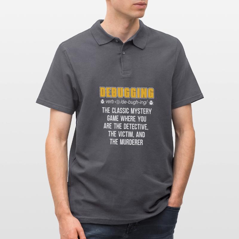 Entwickler Coder Programmierer Lustig Debugging Männer Poloshirt