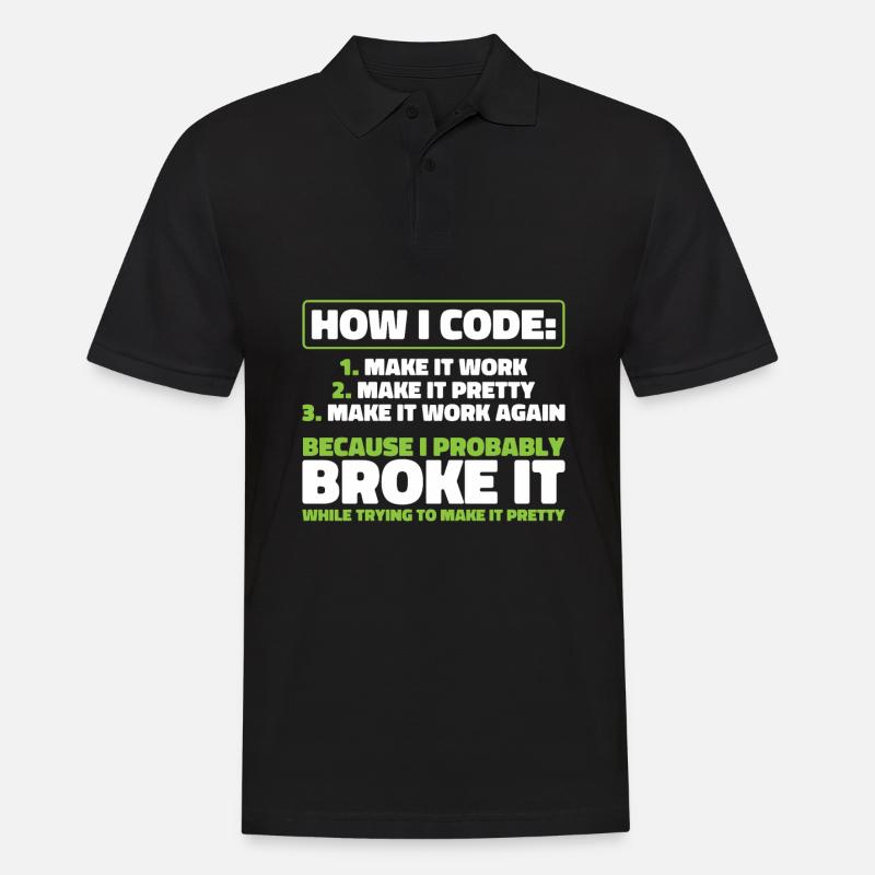 Developer, Coder, Programmer - Men's Polo Shirt - black