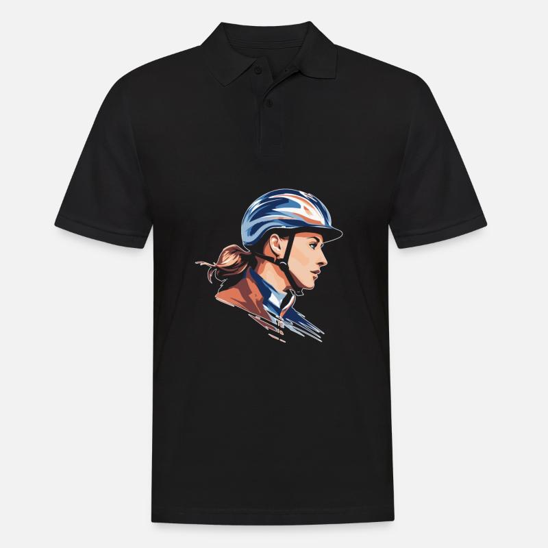 Pferde - Männer Poloshirt - Schwarz