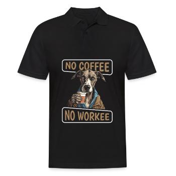 Coffee Cafe Greyhound No Coffee No Workee - Men's Polo Shirt - black - Front - Kai (181cm)