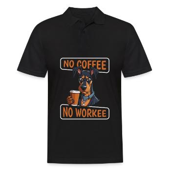 Coffee Cafe Doberman Dog No Coffee No Workee - Men's Polo Shirt - black - Front - Kai (181cm)