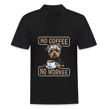 Coffee Cafe Yorkshire Terrier Chien - Polo Homme - noir - Devant - Kai (181cm)