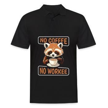 Coffee Cafe Red Panda No Coffee No Workee - Men's Polo Shirt - black - Front - Kai (181cm)