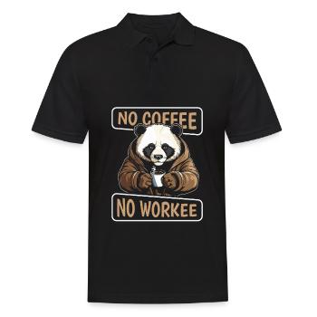 Coffee Cafe Panda Bear No Coffee No Workee - Men's Polo Shirt - black - Front - Kai (181cm)