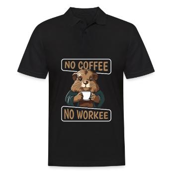 Coffee Cafe Guinea Pig No Coffee No Workee - Men's Polo Shirt - black - Front - Kai (181cm)