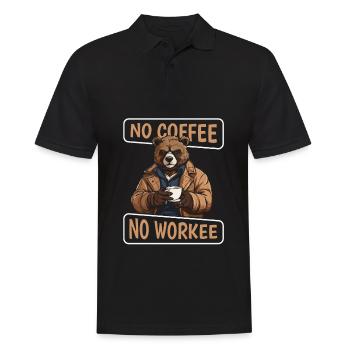 Coffee Cafe Carry No Coffee No Workee - Men's Polo Shirt - black - Front - Kai (181cm)