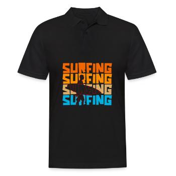 Surfer Surfen Cool Retro Surfer Vintage Surf - Männer Poloshirt - Schwarz - Vorne - Kai (181cm)