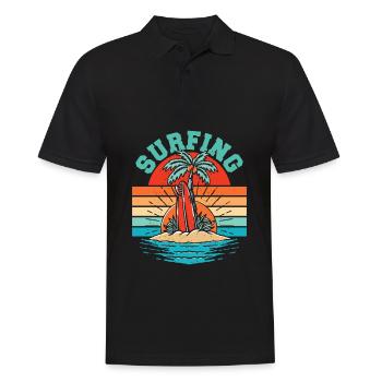 Surfer Surfen Cool Retro Surfer Vintage Surf - Männer Poloshirt - Schwarz - Vorne - Kai (181cm)