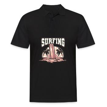 Surfer Surfen Cool Retro Surfer Vintage Surf - Men's Polo Shirt - black - Front - Kai (181cm)