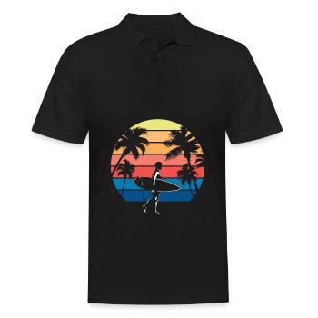 Surfer Surfen Cool Retro Surfer Vintage Surf - Men's Polo Shirt - black - Front - Kai (181cm)