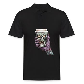 Coffee Cafe Halloween Zombie Hand - Men's Polo Shirt - black - Front - Kai (181cm)