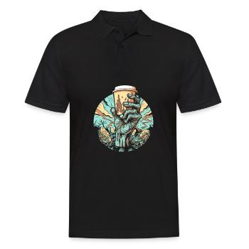 Café Café Halloween Zombie Main - Polo Homme - noir - Devant - Kai (181cm)