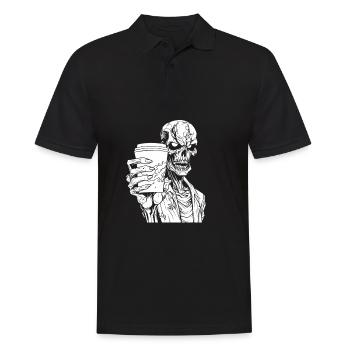 Coffee Cafe Halloween Zombie Hand - Men's Polo Shirt - black - Front - Kai (181cm)