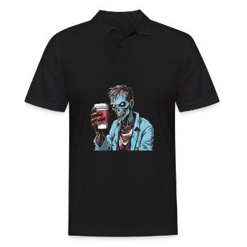 Café Café Halloween Zombie Main - Polo Homme - noir - Devant - Kai (181cm)