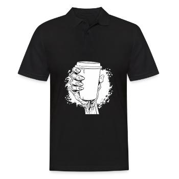 Coffee Cafe Halloween Zombie Hand - Men's Polo Shirt - black - Front - Kai (181cm)