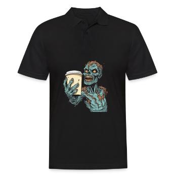 Coffee Cafe Halloween Zombie Hand - Men's Polo Shirt - black - Front - Kai (181cm)