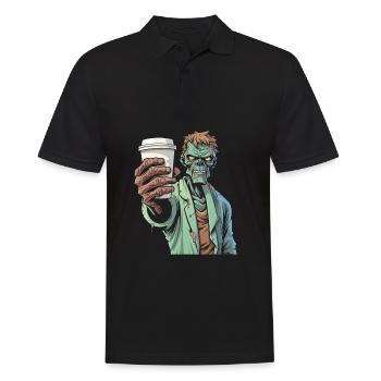 Coffee Cafe Halloween Zombie Hand - Men's Polo Shirt - black - Front - Kai (181cm)