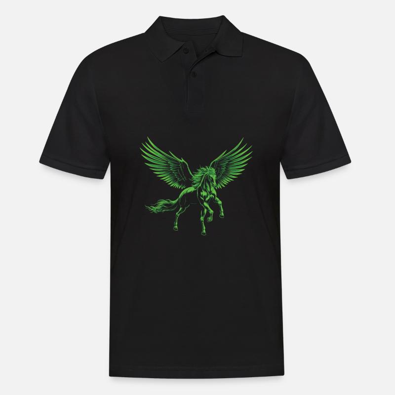Pferd Reitsport Fliegend - Männer Poloshirt - Schwarz
