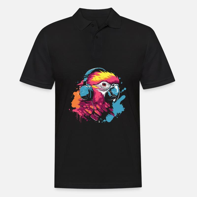 Papagei - Männer Poloshirt - Schwarz