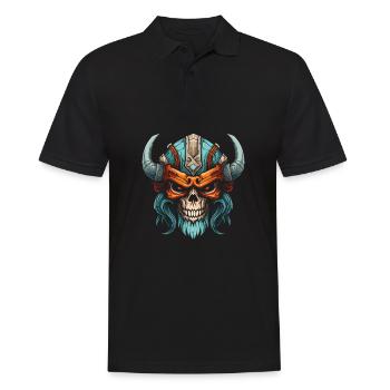Viking Skull - Men's Polo Shirt - black - Front - Kai (181cm)