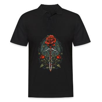 Épée Goth Rose rouge - Polo Homme - noir - Devant - Kai (181cm)