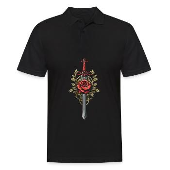 Épée Goth Rose rouge - Polo Homme - noir - Devant - Kai (181cm)