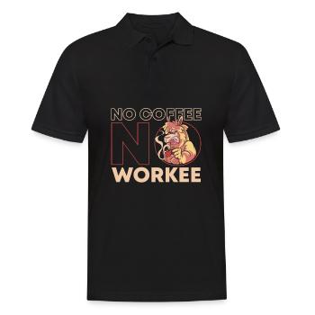 Coffee Cafe Alpaca No Coffee No Workee - Men's Polo Shirt - black - Front - Kai (181cm)