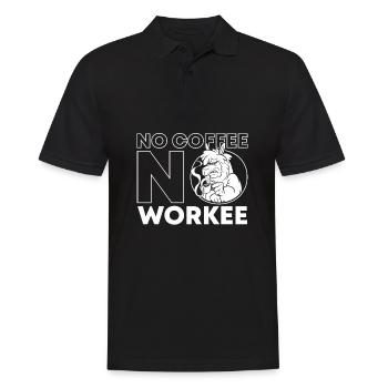 Coffee Cafe Alpaca No Coffee No Workee - Men's Polo Shirt - black - Front - Kai (181cm)