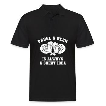 Padel Bier - Männer Poloshirt - Schwarz - Vorne - Kai (181cm)