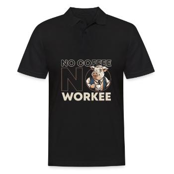 Coffee Cafe Pig No Coffee No Workee - Men's Polo Shirt - black - Front - Kai (181cm)